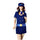 4 pcs Blue Aviator Uniform Fashionable Innocent Airline Stewardess Uniform Sexy Uniform  blue - Mega Save Wholesale & Retail