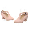 Small Pointed Buckle Thick Heel Thin Shoes  pink - Mega Save Wholesale & Retail