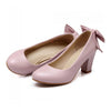 High Heel Low-cut Bowknot Work Shoes Plus Size  pink - Mega Save Wholesale & Retail