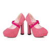 High Thick Heel Shoes Slim Night Club Platform Fluff Women Thin Shoes  pink - Mega Save Wholesale & Retail