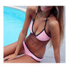 European Swimwear Swimsuit Triangle Bikini  pink - Mega Save Wholesale & Retail - 1