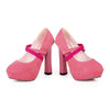 High Thick Heel Shoes Slim Night Club Platform Fluff Women Thin Shoes  pink - Mega Save Wholesale & Retail - 1