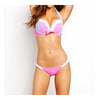 Swimwear Swimsuit Point Lace Macrame Bikini Women   pink point  S - Mega Save Wholesale & Retail - 1