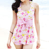 Korean Flat Angle SPA Swimwear Swimsuit Bathing Suit  pink - Mega Save Wholesale & Retail - 1