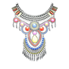 European Fashionable Exaggerated Crystal Cloth Decoration Necklace Korean Galvanized Short Clavicle Necklace Woman   pink - Mega Save Wholesale & Retail
