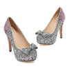 Paillette Bowknot Platform Sexy High Heel Shoes  pink - Mega Save Wholesale & Retail - 2