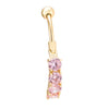 Arc Zircon Navel Ring Buckle   gold plated pink zircon - Mega Save Wholesale & Retail - 1