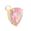 Body Puncture Ornament Water-drop Shape Navel Ring   gold plated pink zircon - Mega Save Wholesale & Retail