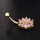 Puncture Ornament Chrysanthemum Zircon Navel Ring Buckle   gold plated pink zircon