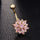 Puncture Ornament Chrysanthemum Zircon Navel Ring Buckle   gold plated pink zircon