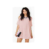 Off-shoulder Short Sleeve Chiffon Dress European Loose Short Skirt pink - Mega Save Wholesale & Retail - 1