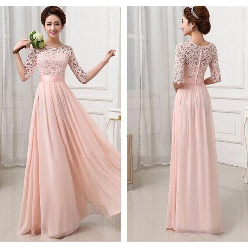 fashion trade openwork lace sexy chiffon skirt dress explosion models series Pink - Mega Save Wholesale & Retail - 1