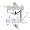 Windmill Mirror Wall Clock Kid Room Decoration Creative Sticking   silver - Mega Save Wholesale & Retail