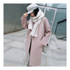 Solid Color Long Sleeve Coat Woman Middle Long    S - Mega Save Wholesale & Retail - 1