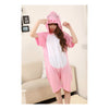 Unisex Adult Pajamas  Cosplay Costume Animal Onesie Sleepwear Suit Summer Pink Pig - Mega Save Wholesale & Retail