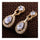 Noble Vintage Gem Earrings   gold plated white zircon - Mega Save Wholesale & Retail - 3