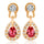 Noble Vintage Gem Earrings    gold plated red zircon - Mega Save Wholesale & Retail - 1