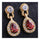 Noble Vintage Gem Earrings    gold plated red zircon - Mega Save Wholesale & Retail - 2