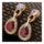 Noble Vintage Gem Earrings    gold plated red zircon - Mega Save Wholesale & Retail - 3