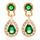 Noble Vintage Gem Earrings   gold plated green zircon - Mega Save Wholesale & Retail - 1