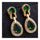 Noble Vintage Gem Earrings   gold plated green zircon - Mega Save Wholesale & Retail - 2