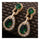 Noble Vintage Gem Earrings   gold plated green zircon - Mega Save Wholesale & Retail - 3