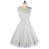 Vintage Hepburn Style Sleeveless Square Dress   white  S - Mega Save Wholesale & Retail - 1