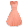 Vintage Hepburn Style Sleeveless Square Dress  pink   S - Mega Save Wholesale & Retail - 1