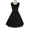 Vintage Hepburn Style Sleeveless Square Dress   black   S - Mega Save Wholesale & Retail - 1