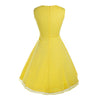 Vintage Hepburn Style Sleeveless Square Dress   yellow   S - Mega Save Wholesale & Retail - 2