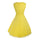 Vintage Hepburn Style Sleeveless Square Dress   yellow   S - Mega Save Wholesale & Retail - 2