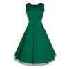 Vintage Hepburn Style Sleeveless Square Dress   dark green   S - Mega Save Wholesale & Retail - 1