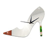 3D Women High Heel Shoe Mirror Wall Clock   silver - Mega Save Wholesale & Retail