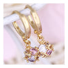 18K Gold Galvanized Zircon Earrings   colorful - Mega Save Wholesale & Retail - 2