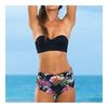 Women Bikini Swimwear Swimsuite Floral High Waist   high waist S - Mega Save Wholesale & Retail