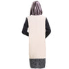 Muslim Checks Splicing Long Sleeve Short Dress   beige - Mega Save Wholesale & Retail - 3