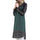 Muslim Checks Splicing Long Sleeve Short Dress   dark green - Mega Save Wholesale & Retail - 2