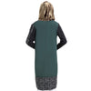 Muslim Checks Splicing Long Sleeve Short Dress   dark green - Mega Save Wholesale & Retail - 3