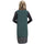 Muslim Checks Splicing Long Sleeve Short Dress   dark green - Mega Save Wholesale & Retail - 3
