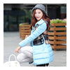 Cotton Coat Down Coat Middle Long Loose   baby blue  M - Mega Save Wholesale & Retail - 2