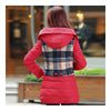 Cotton Coat Down Coat Middle Long Loose  wine red   M - Mega Save Wholesale & Retail - 3