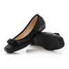 Square Snakeskin Pattern Checks Thin Shoes Bowknot Flat   black - Mega Save Wholesale & Retail