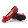 Square Snakeskin Pattern Checks Thin Shoes Bowknot Flat   red - Mega Save Wholesale & Retail