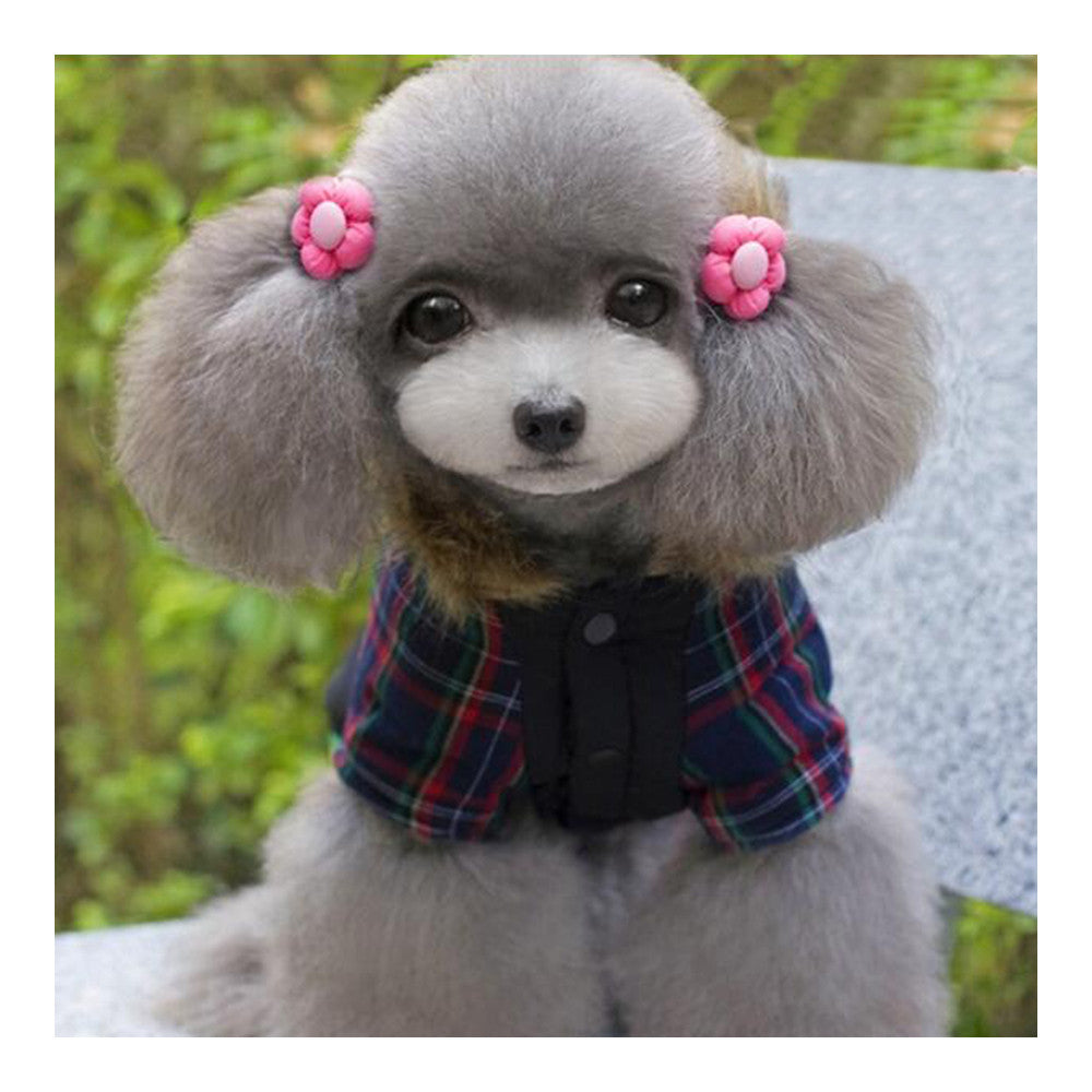 Pet Dog Cotton Coat Checks Pattern   black  1 - Mega Save Wholesale & Retail - 1