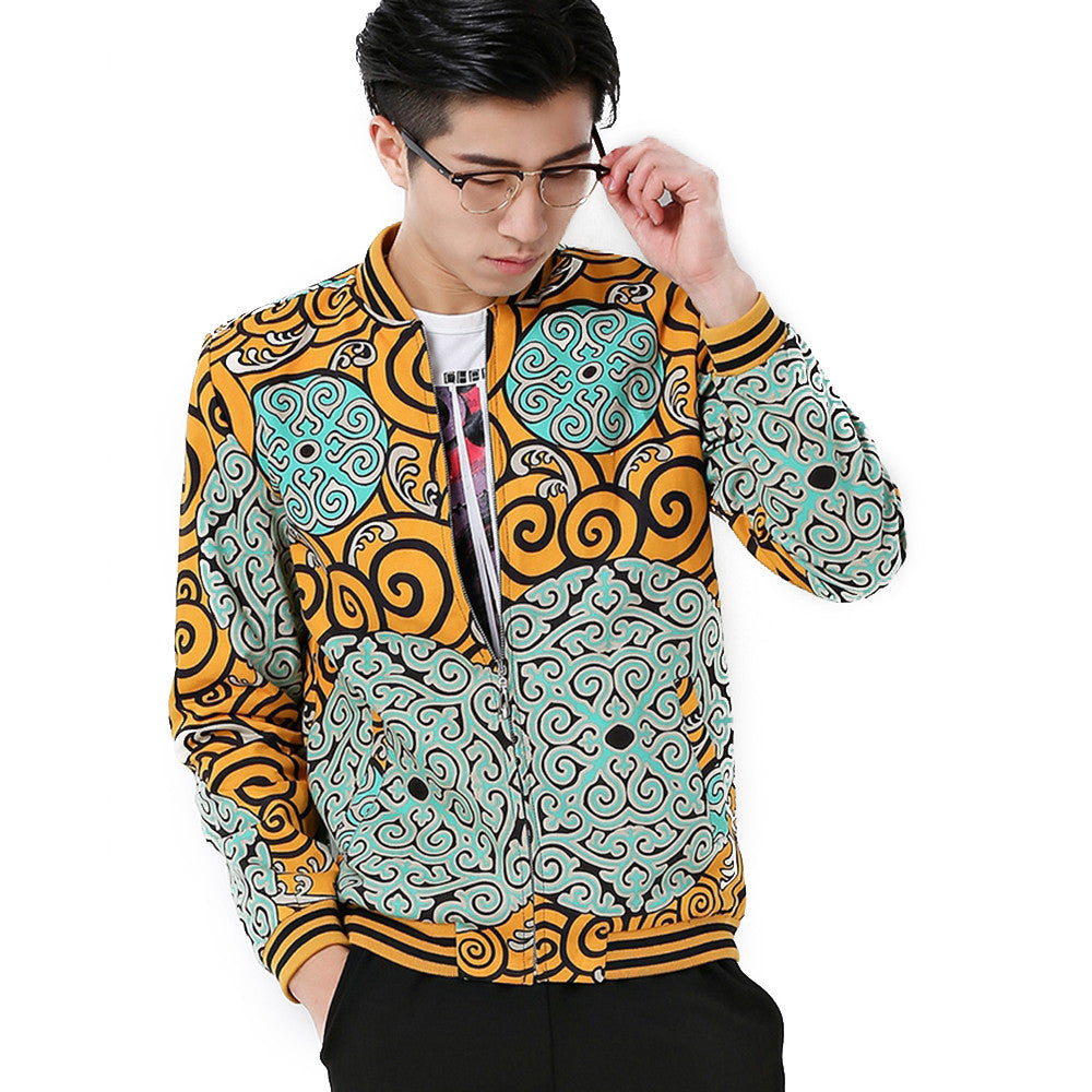 Baseball Coat Jacket Plus Size Stand collar  ginger   M - Mega Save Wholesale & Retail - 1