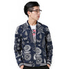 Baseball Coat Jacket Plus Size Stand collar   navy  M - Mega Save Wholesale & Retail - 1
