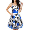 Summer Dress Hepburn Style Slim Big Peplum Bubble Skirt   blue   S - Mega Save Wholesale & Retail - 1