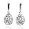 18K Gold Platinum Galvainzation Zircon Earrings   platinum plated white zircon - Mega Save Wholesale & Retail - 1