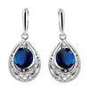 18K Gold Platinum Galvainzation Zircon Earrings    platinum plated blue zircon - Mega Save Wholesale & Retail - 1