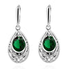 18K Gold Platinum Galvainzation Zircon Earrings   platinum plated green zircon - Mega Save Wholesale & Retail - 1